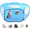 DODUOS Gabbie per Piccoli Pieghevole Animali Domestici Portatile Recinzione per Piccoli Animali Traspirante Trasparente Recinto per Cuccioli, Gatti, Porcellini d'India, Conigli, Ricci (Blu)