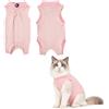 ZEMINRI Tutina Post Operatoria Gatto Body Cotone con Chiusura Regolabile(M)