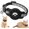 Srup Collare per gatti Breakaway, Airtag collare gatto Breakaway, PetGens Gatto Regolabile Riflettente, AirTag Collare per gatti, Con campana, adatti (nero)