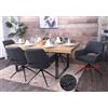 Mendler set di 6 sedie da pranzo HWC-N74, sedia da cucina, girevole a ritorno automatico, tessuto bouclé (540g/m²) Oeko-Tex ~ grigio scuro
