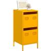 ZQQLVOO Credenza giallo senape, 35 x 39 x 73,5 cm, in acciaio laminato a freddo con piedini in metallo, robusto armadio portaoggetti con cassetto per casa e ufficio, struttura stabile e versatile