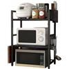 Yopption Scaffale da cucina espandibile a 3 ripiani, per forno a microonde | Supporto per microonde con gancio e supporto per tagliere, organizer multifunzione salvaspazio per piccole cucine