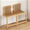 GAOCUNBING Sedia da ingresso in legno con gambe di supporto, sedia pieghevole da parete stretta, poggiapiedi nascosto, sedile da doccia pieghevole, sgabelli da bagno salvaspazio (colore legno 1)