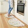 KIMODE Set di 2 tappetini da cucina anti affaticamento per pavimento, tappeti da cucina a mezza luna, 45,7 x 71,1 cm, tappeti per pavimento della cucina, tappetini da scrivania in memory foam