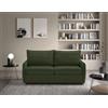 EVERGREENWEB MATERASSI & BEDS EVERGREENWEB Divano Letto 2 Posti con Materasso Memory 140x190, Sofà Soggiorno con Piedi in Legno Design Moderno, Struttura Rinforzata Pieghevole, Tessuto Verde Scuro Antimacchia, Cuscini Estraibili