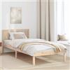 Pyvara Struttura letto in pino massiccio marrone, 90 x 190 cm, con testiera, letto singolo per camera da letto, design moderno, struttura in legno stabile, facile da montare, salvaspazio, comfort