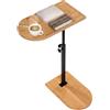 HIJNXG Tavolino a forma di C per divano, per laptop, regolabile in altezza, 42-82 cm, tavolino da letto in bambù e metallo, girevole a 360°, per soggiorno, camera da letto, vasca da bagno