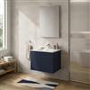 Inbagno Mobile Bagno Sospeso 60 cm Blu - Mobiletto Lavabo Moderno a Due Ante Push and Pull - Mobile Già Montato con Lavandino ad Incasso Linea Tierra