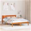 Pyvara Struttura letto in legno di pino marrone, 140 x 200 cm, testiera, design moderno, stabile struttura letto matrimoniale per camera da letto, portata 200 kg, look minimalista