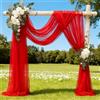Alaoo Drappeggio di Arco di Nozze, 5Mx160CM,Rossa | Tessuto Drappeggiato per Arco Nuziale, Tessuto di Tulle Chiffon, Adatto per Matrimoni, Cerimonie, Feste, Decorazioni Sceniche