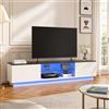 KSFASHZ Mobile TV LED bianco tavolo TV soggiorno 140 × 32 × 35 cm, tavolo Television Soggiorno 140 cm, mobile tele camera da letto biancomobile TV LED 140 cmtavolo TV soggiorno mobile TV bianco mobile
