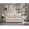 EVERGREENWEB MATERASSI & BEDS EVERGREENWEB Divano Letto 2 Posti con Materasso Memory 140x190, Sofà Soggiorno con Piedi in Legno Design Moderno, Struttura Rinforzata Pieghevole, Tessuto Bianco Crema Antimacchia, Cuscini Estraibili
