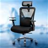 GTPLAYER Sedia da ufficio ergonomica [vincitore del test] - con poggiatesta 3D e supporto lombare 3D - braccioli regolabili - sedia da ufficio con funzione ribaltabile e inclinazione, nero