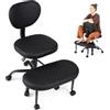 COSTWAY Sedia Ergonomica Posturale con Poggiapiedi, Altezza Regolabile