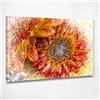 CheQuadro! Quadro Astratto Giallo Arancio e Rosso Quadro Moderno Stampa su Tela as38, 100x70 cm