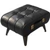 FRANKYSTAR® Kumo - Sgabello Pouf Ottomano Moderno 35,5x25x30 cm Poggiapiedi Panca Moderna in Similpelle Nero
