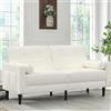 Aotumm Ciort Divano 2 Posti Moderno Con Cuscini Spessi, 2 Cuscini, Comodo in Lino Con 2 Tasche per Soggiorno/Camera da Letto/Ufficio, Facile Montaggio, Piccolo (Bianco Crema)