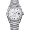 Sugess 449-DD36 DATE and DAY SL3034 Orologio da uomo meccanico automatico S449.06, argento, Argento