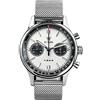 Sugess Orologio da uomo con cronografo meccanico a maglia Milano, 40 mm, con collo a cigno dorato, modello Seagull 1963 SUPANK041SN, Argento, 40mm, Bracciale