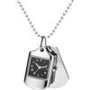 JewelryWe - Orologio da Tasca Collana Piastrine Militari da Uomo Dog Tag Targhetta Numeri Romani