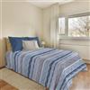 PENSIERI DELICATI Copriletto 170 x 280 cm, Telo Singolo 100% Cotone Pique, Ideale Come Telo Arredo, Coperta Salva Letto 1 Piazza, Fantasia Rodrigo Blu, 100% Made in Italy