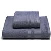 Caleffi Asciugamano con Ospite in Cotone Minorca Blu Notte - 1000505