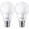 Philips Confezione da 6 lampadine LED satinate A60 (bianco caldo 2700 K - attacco a baionetta B22) 60 W, non dimmerabile, per illuminazione interna domestica