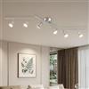 Dehobo Faretti LED Soffitto 6 Luci GU10 Orientabili Metallo Nichel | 350° Orizzontali e 90° Verticali, Moderno Lampada a Binario, Max 50W, Senza Lampadina, per Cucina, Soggiorno e Camera