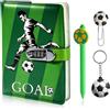 Grolibyre Taccuino segreto con lucchetto ragazzo calcio diario intimo penna 2026 | Regalo per ragazzo, fan di calcio, idea regalo di compleanno, per bambini, quaderno per appunti, penne