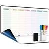 MCCORL Lavagna Settimanale da muro, Adesiva Calendario Famiglia, Planner Settimanale da Parete,To Do List, Cancellabile per Cucina 42×28cm -in italiano