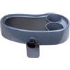 Wablissia Tavolino regolabile con portabevande, vassoio antiscivolo per bevande e snack, vasca da bagno impermeabile per supporto per telefono cady, supporto per accessori per piscina, grigio