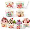 XIMEY Coppette Gelato Usa e Getta, 60/100 pezzi Ciotole per Gelati Dolci, 180ML Ciotole di Carta in Carta Monouso, Carta Coppette per Dessert, Yogurt, Frutta, Feste di Compleanno e Picnic (100, C)