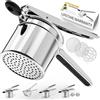 SPEENSUN Schiacciapatate,Spremispaetzle,Schiacciapatate in Acciaio Inox,Pressa Per Spaghetti Per Gelato Con Manico Antiscivolo in Silicone,Insieme a 3 Setacci Spaetzle Intercambiabili