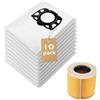Ruucy 10 Sacchetti + 1 Filtro per Karcher WD3 WD3s WD2 WD2 Plus KWD 1-3 SE4001 SE4002, Sacchetti Aspirapolvere per Karcher KFI 357 2.863-314.0