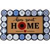 VKZ Zerbino Ingresso 45x75 cm, Tappeto Casa Decorativo Antiscivolo con Scritta HOME, Tappetino Ingresso Interno Esterno con Fondo in Gomma per Porta