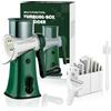 AdrreyuFny Mandolina per Verdure, Tagliaverdure Manuale Rotante Grattugia Taglia Verdura Affettatrice Frutta con 5 Lame Intercambiabili Set Utensili Cucina - Verde