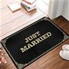 Dsoluuing Zerbino Outdoor Just Married zerbino di benvenuto tappeti divertenti per camera da letto estetica (colore: colore, dimensioni: 40 x 60 cm)