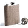 SPDYCESS Fiaschetta in Legno 6oz Fiaschetta in Acciaio Inox con Imbuto Piccole Fiasco per Liquori per Uomini Papà Regalo Campeggio Arrampicata Golf Pesca