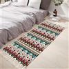 Tomifine Tappeto con nappe, bohémien, lavabile, tessuto, stampato, Tappeti per soggiorno, camera da letto, porta d'ingresso (60x90 cm,Rosso Verde)