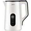 Midea Bollitore Elettrico Temperatura Regolabile, 1,5 Litri Kettle, 2200 W, Doppia Parete e Interno in Acciaio Inox, 7 Livelli di Temperatura, Indicatore di Temperatura e Funzioni di Sicurezza, Bianco
