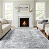 GthreeD Tappeto per soggiorno, grigio chiaro, 140 x 200 cm, astratto, a pelo corto, morbido