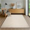 the carpet Everest - Tappeto soggiorno moderno pelo corto con effetto ad alta profondità, effetto 3D, alta densità e piacevolmente morbido, Beige, 300 x 400 cm