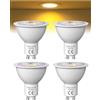 Lamptobe Faretti LED GU10 Giallo Caldo 2000K, 3,5W (Equivalenti a 50W), 36° Angolo del Fascio, Non Dimmerabile, AC 220V, Lampadina LED GU10 per Faretti Soggiorno, Cucina, Applique, 4 Pezzi