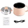 WEIGR Casseruola elettrica da 600 W antiaderente con cestello a vapore, stufa elettrica portatile multifunzione per casa, ufficio e dormitorio studentesco (rosa)
