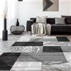 SIMPEX Tappeto 120x170 cm Nero, Design Moderno Astratto a Quadri, Pelo Corto per Soggiorno, Camera, Sala da Pranzo o Cucina, Extra Morbido