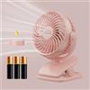 Shinebella Ventilatore a clip alimentato a batteria AA con 4 velocità, piccolo ventilatore da scrivania da 12,7 cm con funzione aroma, alimentazione USB, rotazione a 360°, ultra silenzioso, per carrello da golf
