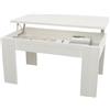amuéblate online - Tavolino da salotto o sala da pranzo, con finitura in grigio polare, dimensioni: 90 cm (larghezza) x 50 cm (profondità) x 46-57 cm (altezza)