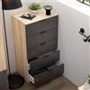 Dmora - Cassettiera Mesquite, Settimanale a 5 cassetti, Mobile Comò per camera da letto, Settimanale moderno, 60x40h110 cm, Rovere e Antracite