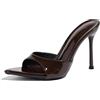 Gicoiz Moda Tacco Alto Mules Donna Sposa Pantofole Polka Dot Estate Pantofole Festa Tacco a Spillo Pointed Carina Bowknot Sandals Punta Aperta Coffee Numero 36.5 EU-37Cn