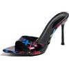 Gicoiz Moda Tacco Alto Mules Donna Sposa Pantofole Polka Dot Estate Pantofole Festa Tacco a Spillo Pointed Carina Bowknot Sandals Punta Aperta Multicolore Numero 35 EU